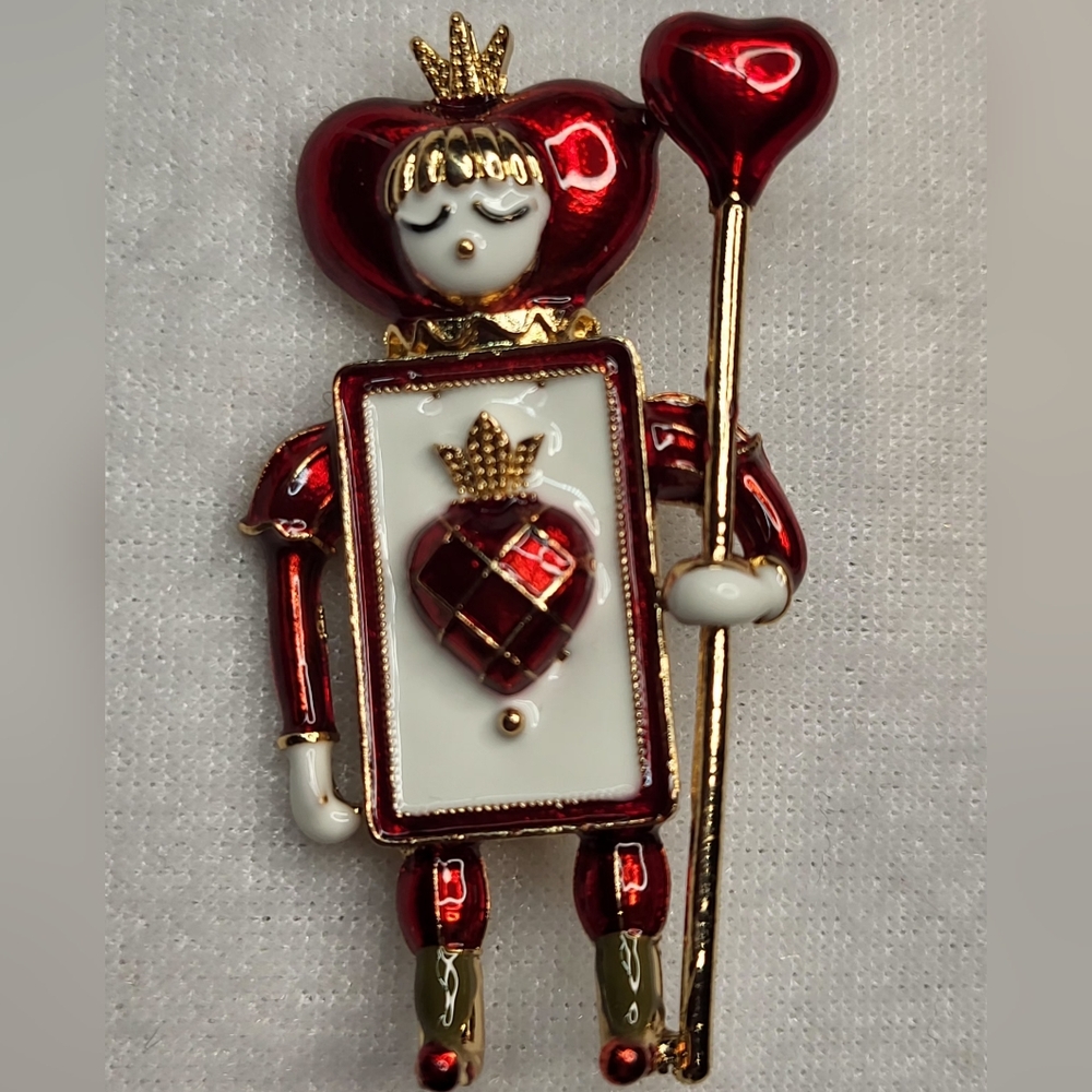 NEW Alice In Wonderland Red Enamel Queen of Hearts Pin